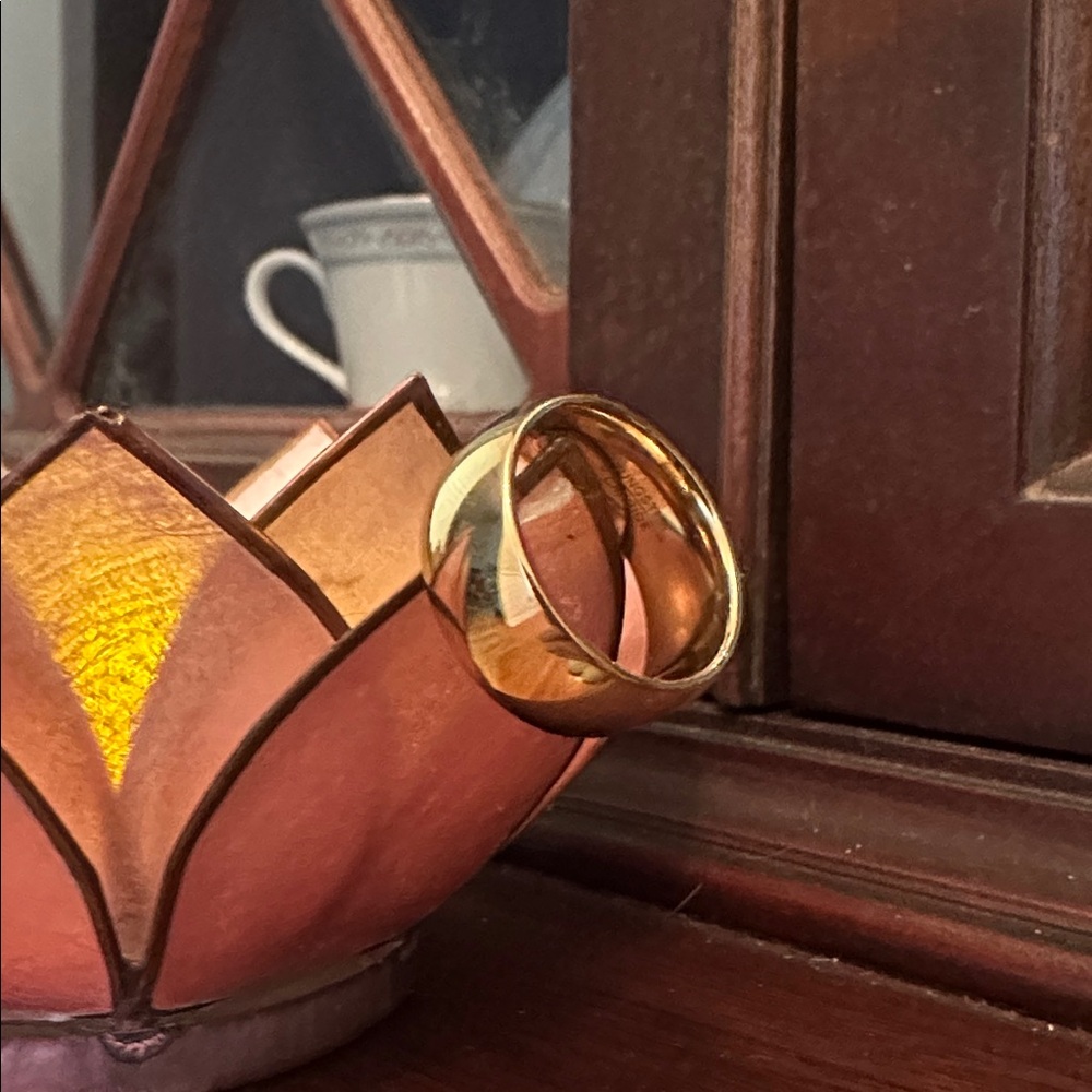 Tungsten Carbide Gold Band Ring